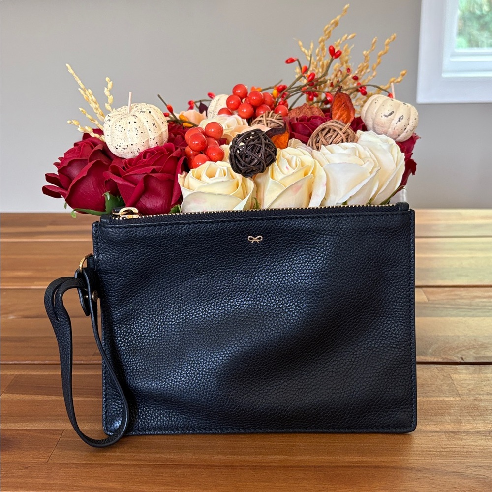 Anya Hindmarch Black Leather Pouch